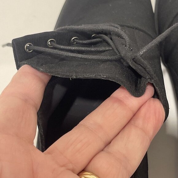 Stuart Weitzman Women's Black Lace-up Shoes Block Heel Fabric Gore-Tex Size 9 B - Picture 13 of 16